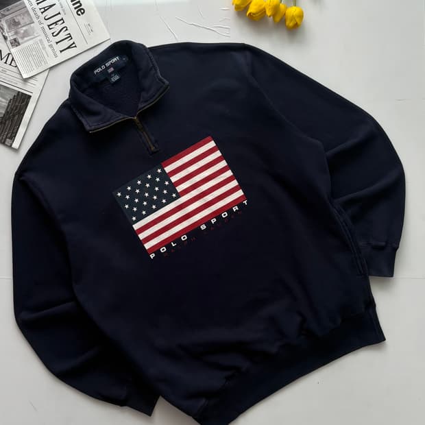 Polo 폴로 스포츠 성조기하프 집업