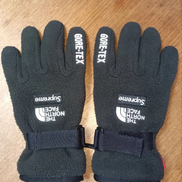 20FW 슈프림 x 노스페이스 RTG 플리스 고어텍스 글로브 블랙