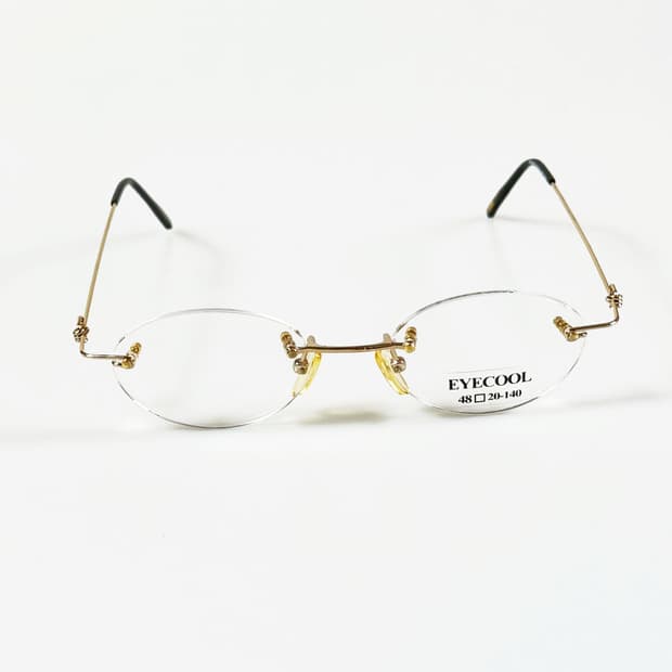 90s EYECOOL 무테 오벌 골드 메탈 빈티지 안경