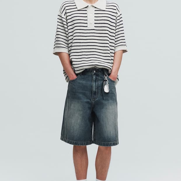 인템포무드 버뮤다 팬츠 워터블루