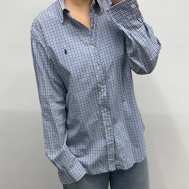 [L] 랄프로렌 블루체크 셔츠