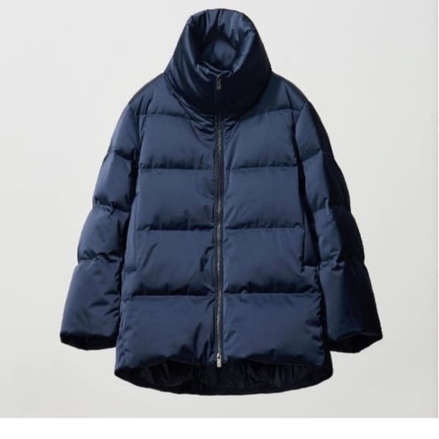 유니클로 x 질샌더 +J 다운 우먼 볼륨 재킷 네이비 L