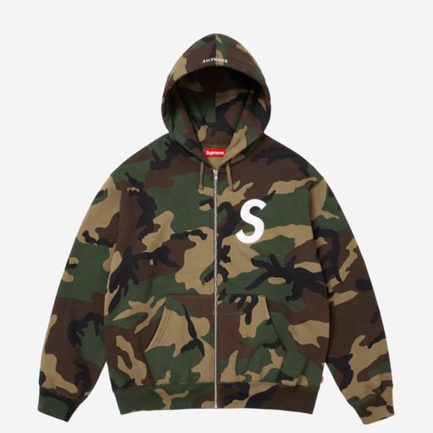 슈프림 S로고 후드집업 카모 S