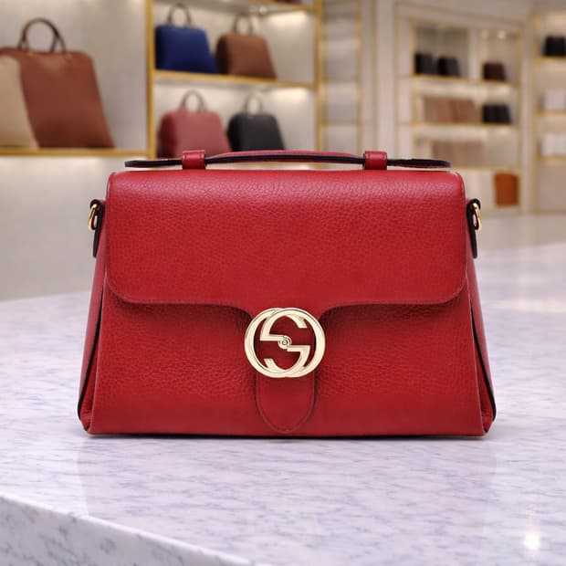 [A급] 구찌 인터로킹 G 숄더백 스몰 레드 판매합니다!!!