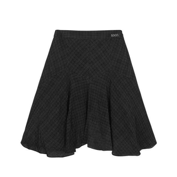 ASON LONDON CHECK MIDI SKIRT / BLACK