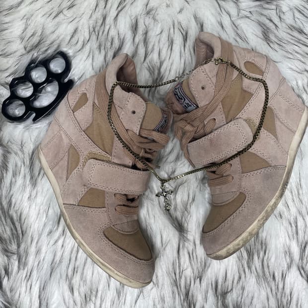 Ash 아쉬 베이지 웨지힐 스니커즈