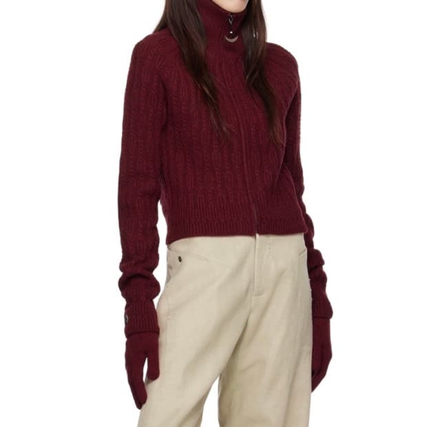 Hyein Seo Cropped Knit Sweater w/ Gloves