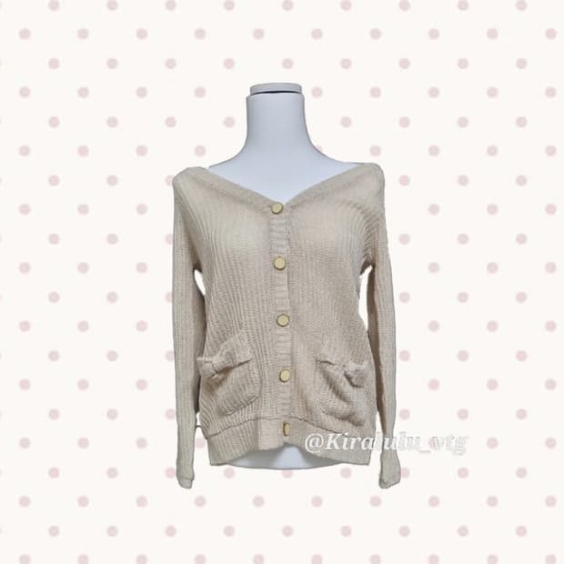 올리브데올리브 리본 니트 가디건 라떼갸루 리즈리사 엑시즈팜 