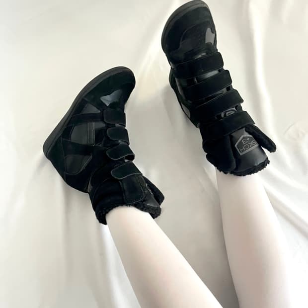 Skch 히든웨지힐 하이탑 미드 올블랙