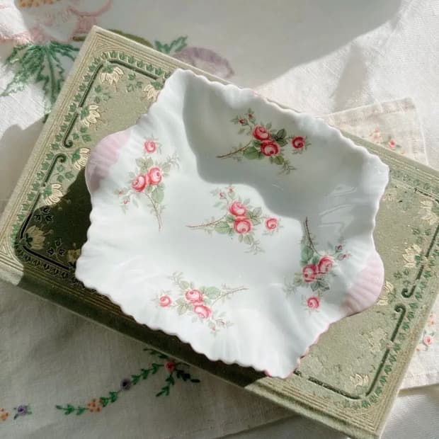 영국 빈티지 쉘리 핑크 핀접시