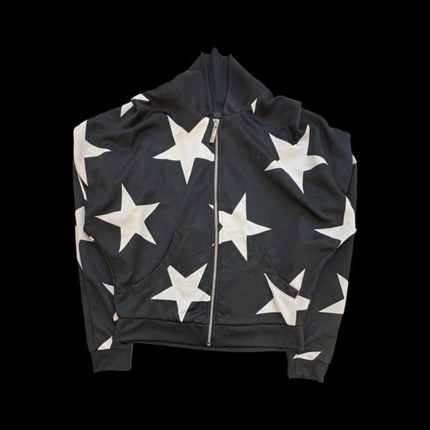 아디다스 스타 패턴 집업 후디