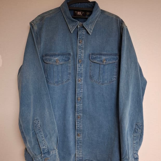 L 인디고 헤링본 트윌 워크셔츠RRL