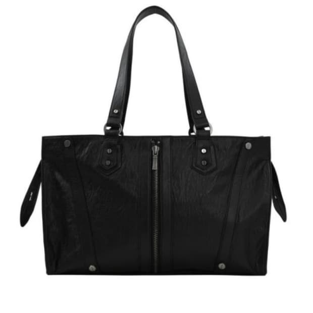 보헤미안서울 지퍼 디테일 빈티지 레더 백 