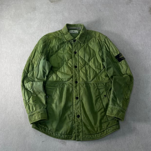 95 스톤아일랜드 가먼트 퀄팅 오버 셔츠 자켓