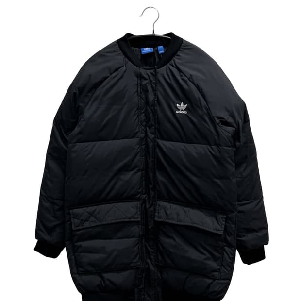 (150) 아디다스 키즈/우먼스 덕다운 봄버 롱 패딩 자켓 블랙