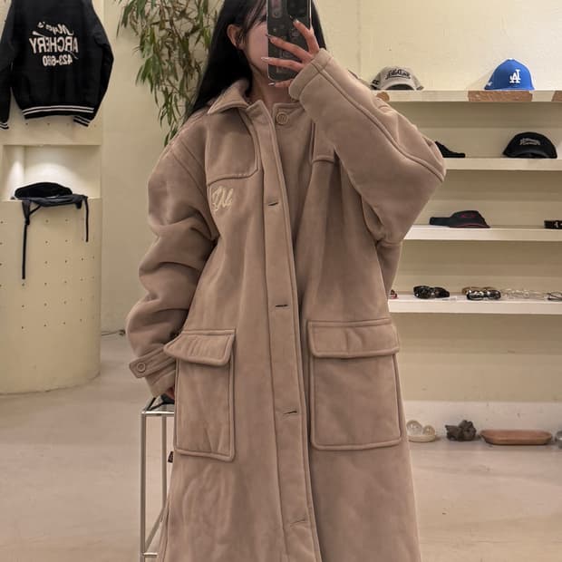 마자플라바 올드스쿨 빅로고 후디 롱코트 U661