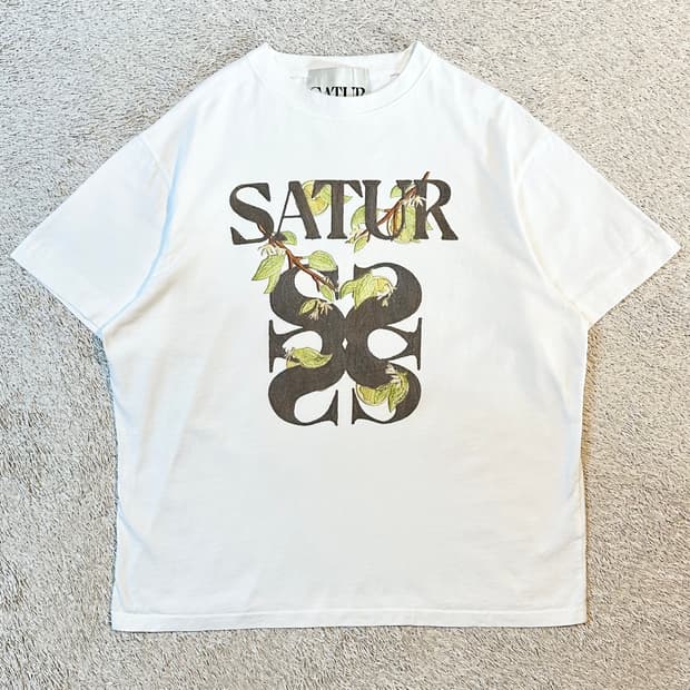 세터 SATUR 아페로 리프 그래픽 반팔 티셔츠 리조트 아이보리