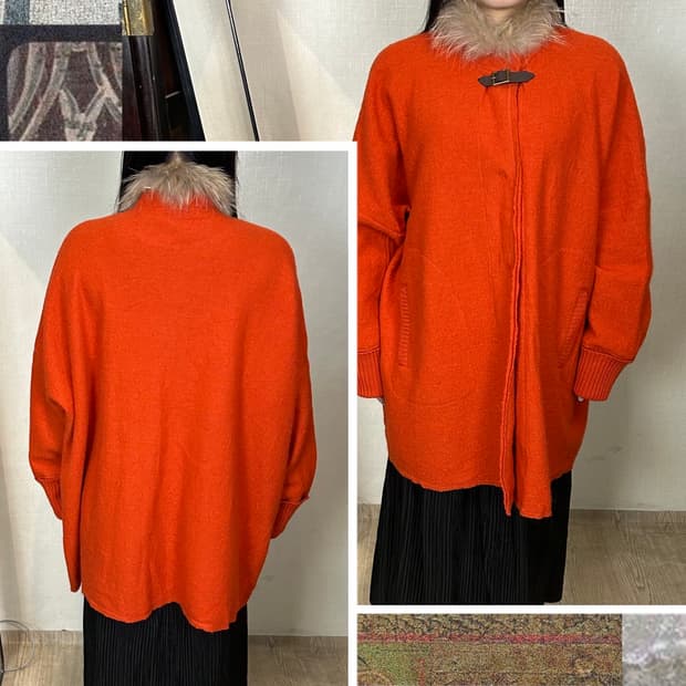 Comme Ca Ism 퍼 카라 축융 울 자켓