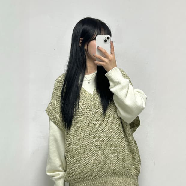 새터 니트 조끼 