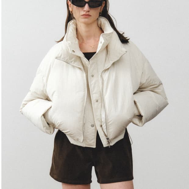 (교환)노이어 포 우먼 크롭 레이어드 푸퍼 자켓 오프화이트