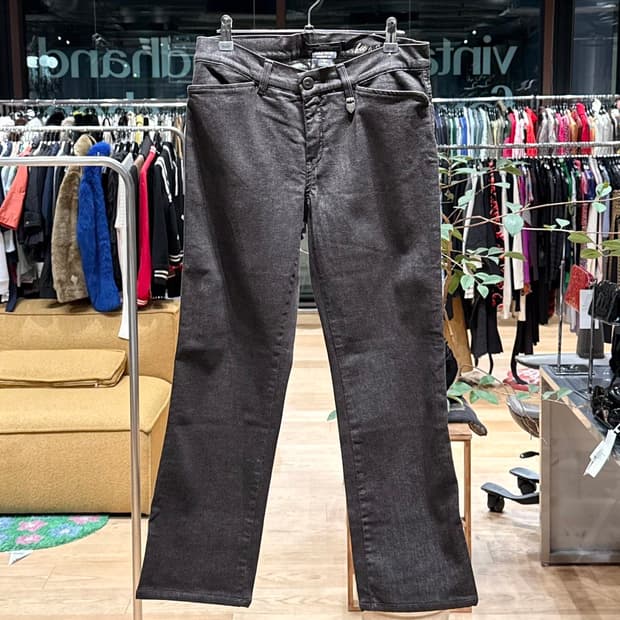 막스마라 위캔드 브라운 데님 부츠컷 팬츠 