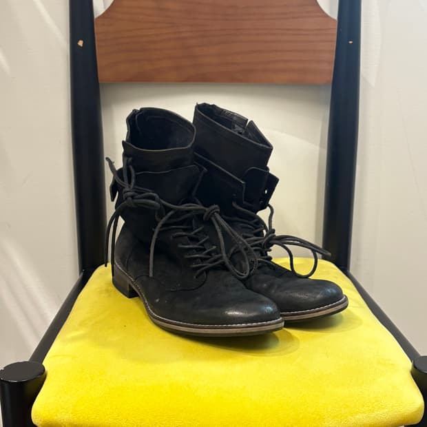 Tornado Mart Layered Lace-up Boots