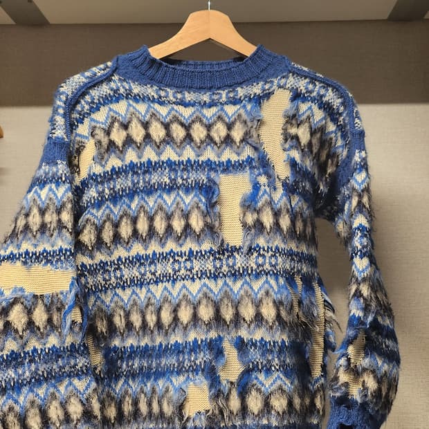 메종 마르지엘라 Fair Isle distressed jumper(S)