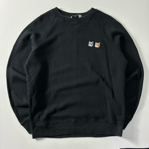 Maison Kitsune  메종키츠네 더블 폭스헤드 블랙 맨투맨