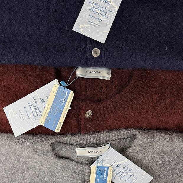 웨이비니스 24fw 모헤어가디건 버건디 2사이즈