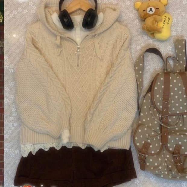 후유빈티지 니트 코디세트