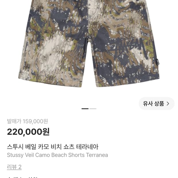 스투시 베일 카모 비치 쇼츠 테라네아
