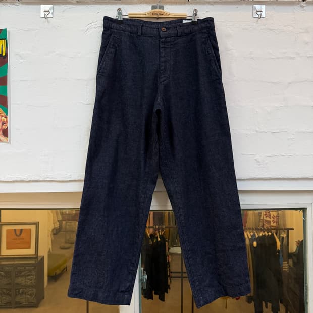 Years Ago 06oz 오카야마 코튼 신치백 데님 와이드 팬츠 2