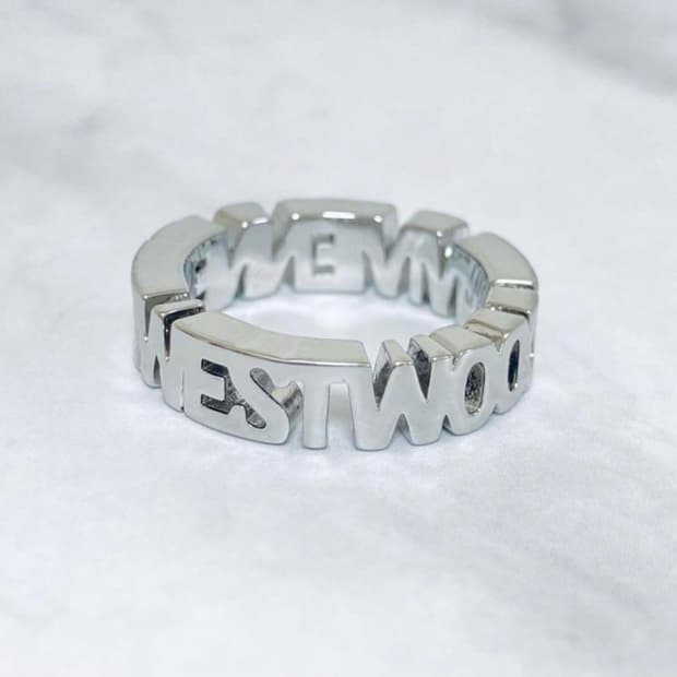 비비안웨스트우드 아카이브 레터링 orb 로고링 반지