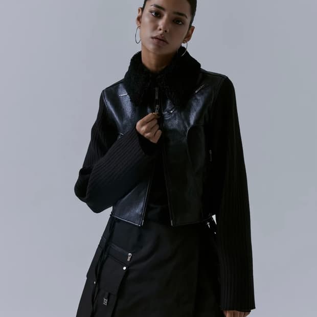 트리밍버드 2-way Collar Knit Sleeve Vintage L