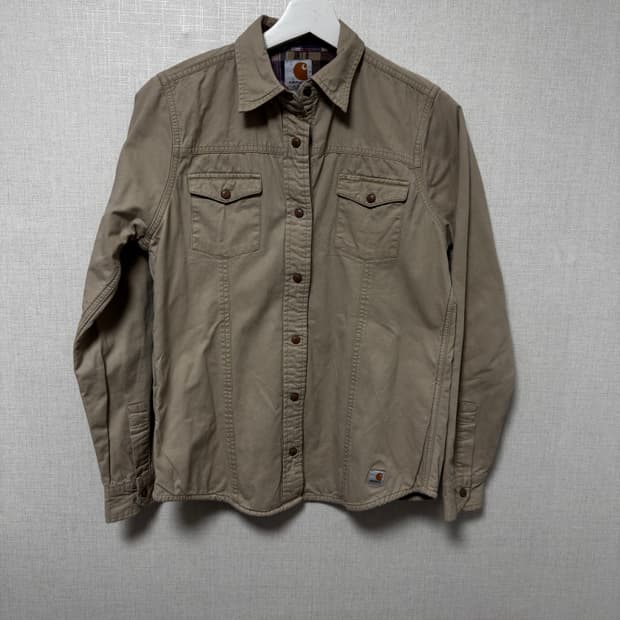 칼하트 우먼스 플란넬 안감 셔츠 자켓 베이지