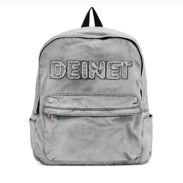 다이닛 로고 데님 백팩 블랙