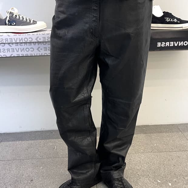 Japanese Vintage 90s 램스킨 레더 팬츠