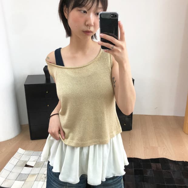 vintage blend knit sleeveless top