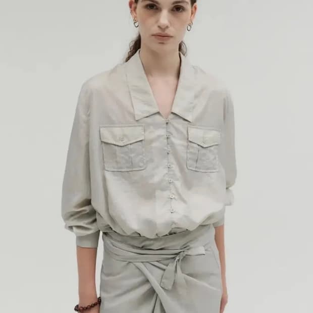 솔티페블 글로시 포켓 셔츠 / 스커트 셋업