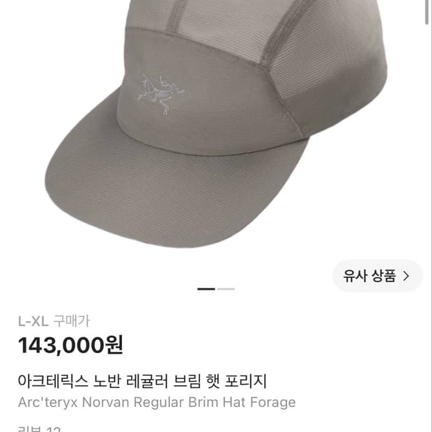 아크테릭스 노반 레귤러 브림 햇 포리지 L-XL