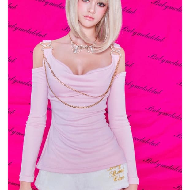 베메클 베이비메탈클럽 shiny doll top (baby pink)