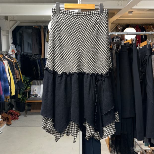 센소유니코 t.b 레이어드 플레어 울스커트