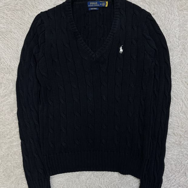 폴로 랄프 로렌  브이넥 꽈배기 니트/#2895