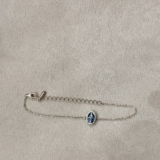 실버 925 + 도자기 성모 마리아 팔찌