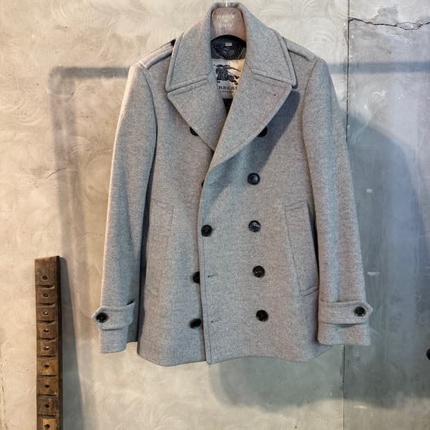 버버리 캐시미어 헤비멜톤울 피코트 100