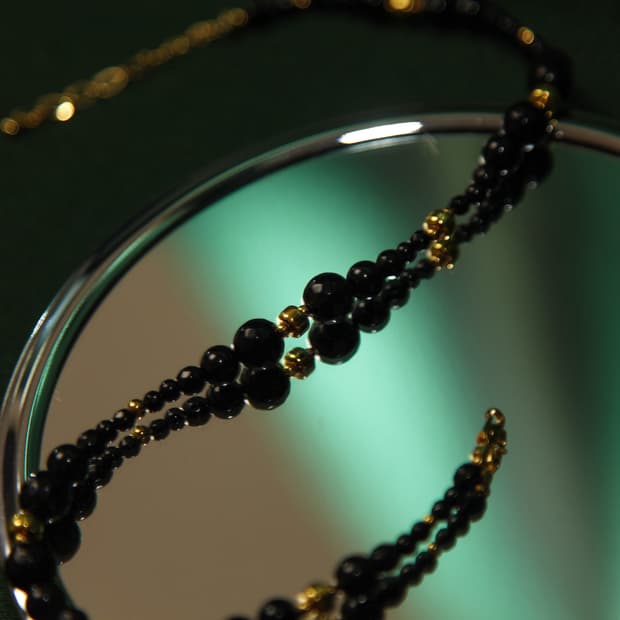 CASIOPEIA #035 Onyx Sonic Waves Necklace