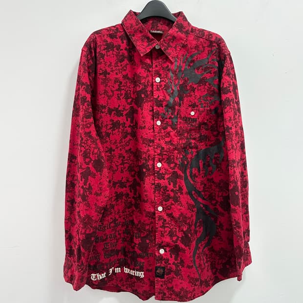 DJ FREE punk lettering red shirts 