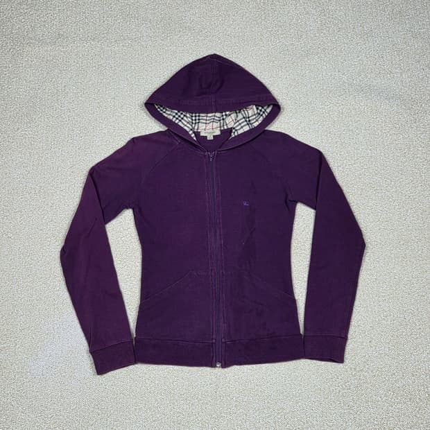 [버버리] 런던 노바체크 안감 기마상 자수 후드집업 | 00278