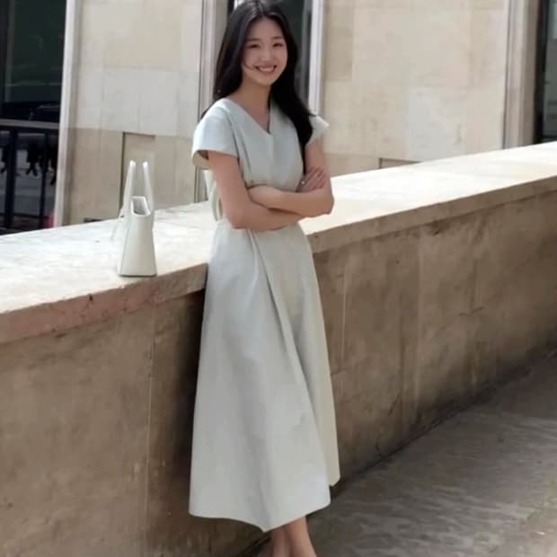 시에(SIE) 이클립스 캡 슬리브 원피스 55 아보카도