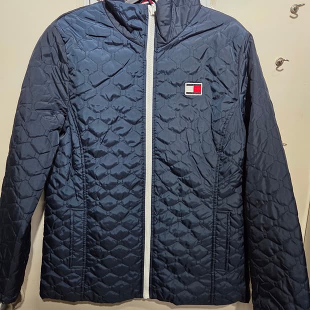 타미힐피거 네이비 퀼팅패딩
